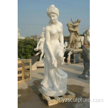 Scultura statua nudo in marmo bianco per la decorazione domestica